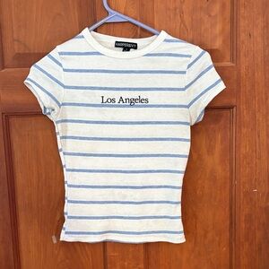Harper Blue and White Striped Kids Tee